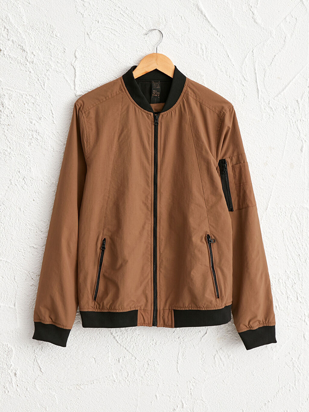 

Узкое пальто с воротником-бомбером LCW Casual, Коричневый