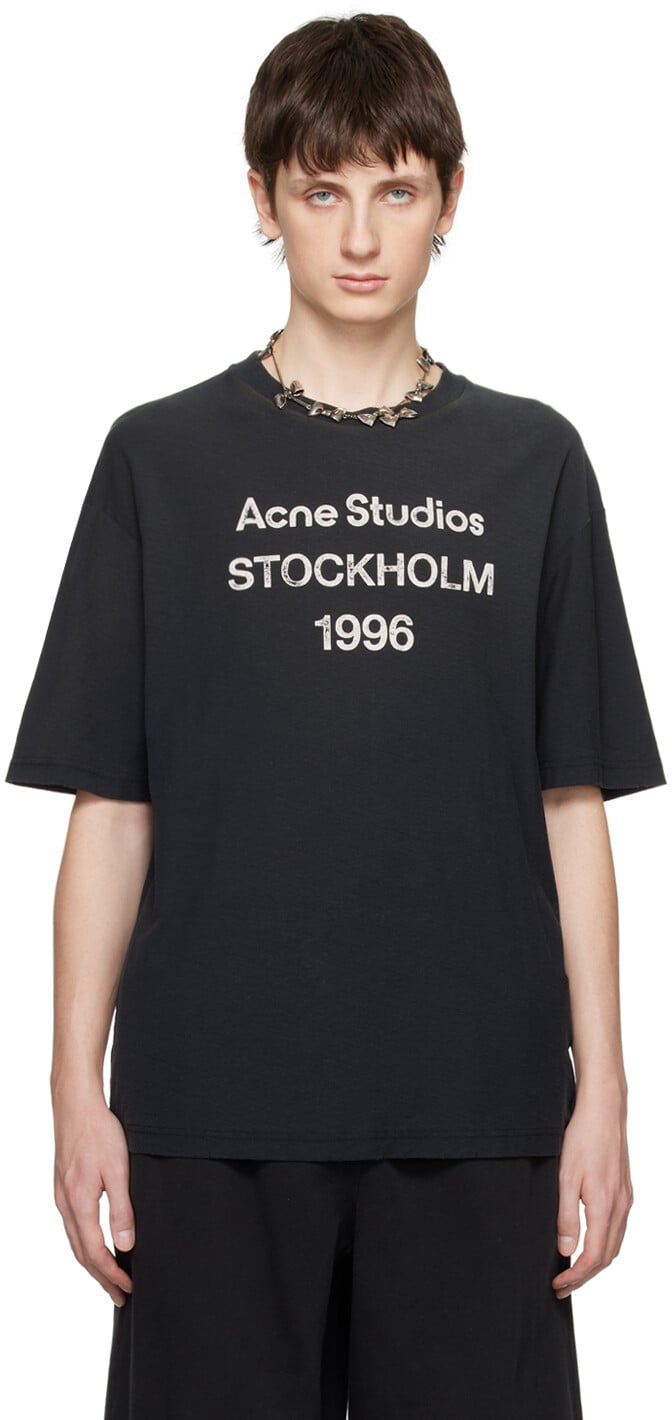 

Черная рваная футболка Acne Studios