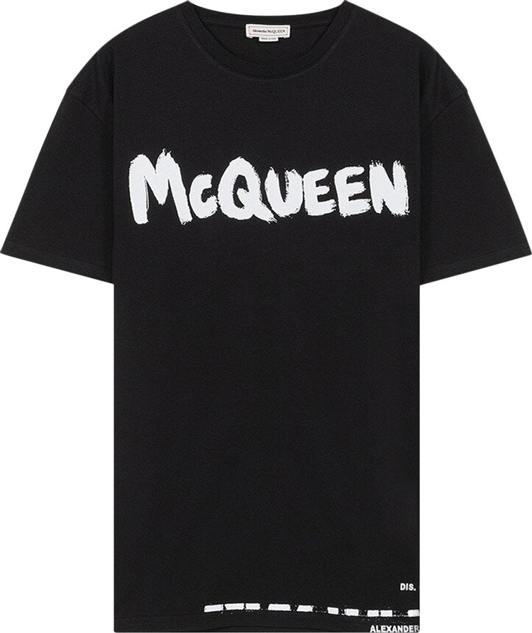 Футболка Alexander McQueen Graffiti Logo T-Shirt 'Black', черный