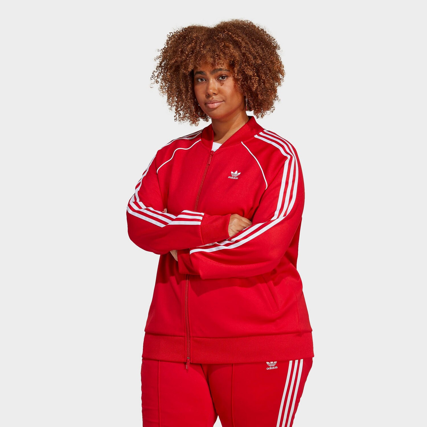 

Женская спортивная куртка Adidas Originals Adicolor Classic Superstar (большие размеры), красный
