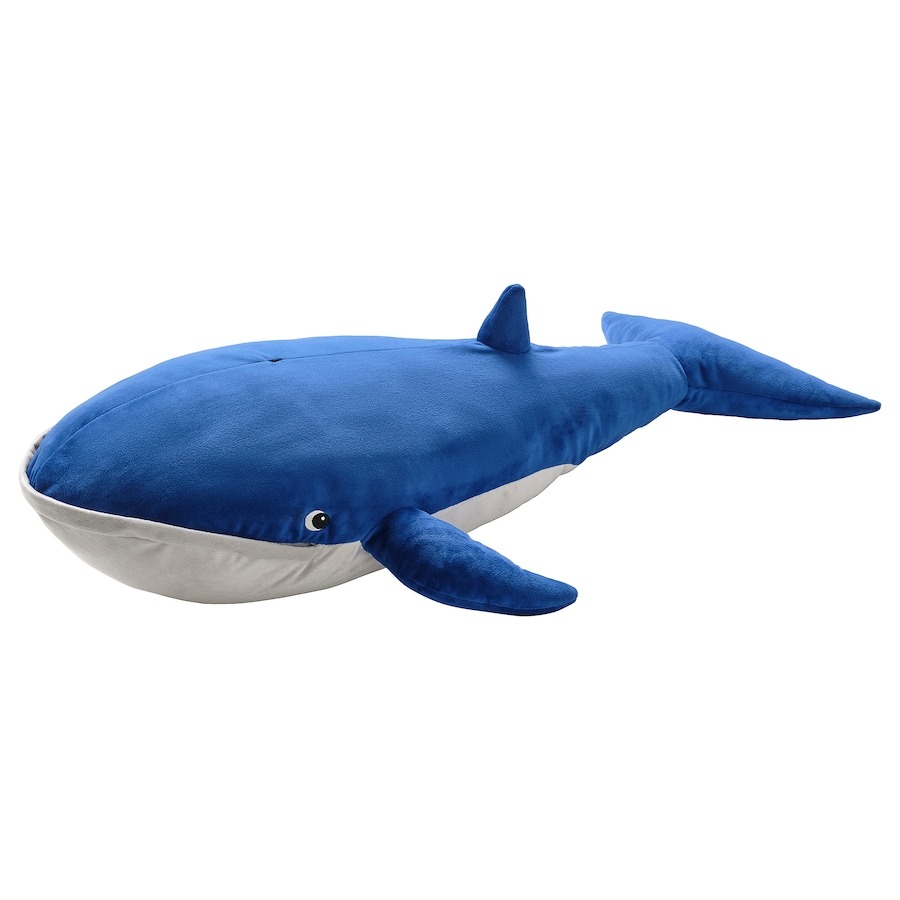 Мягкая игрушка Ikea Blavingad Whale, 100 см, синий цена и фото