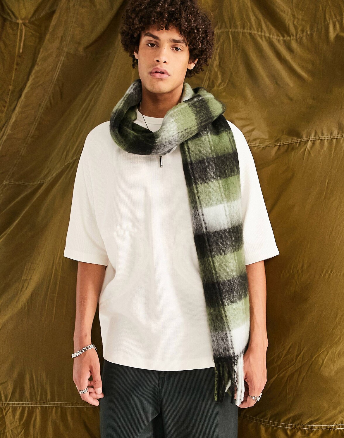 

Кремовая вафельная футболка оверсайз ASOS DESIGN с кулиской и коротким рукавом ASOS DESIGN, Бежевый