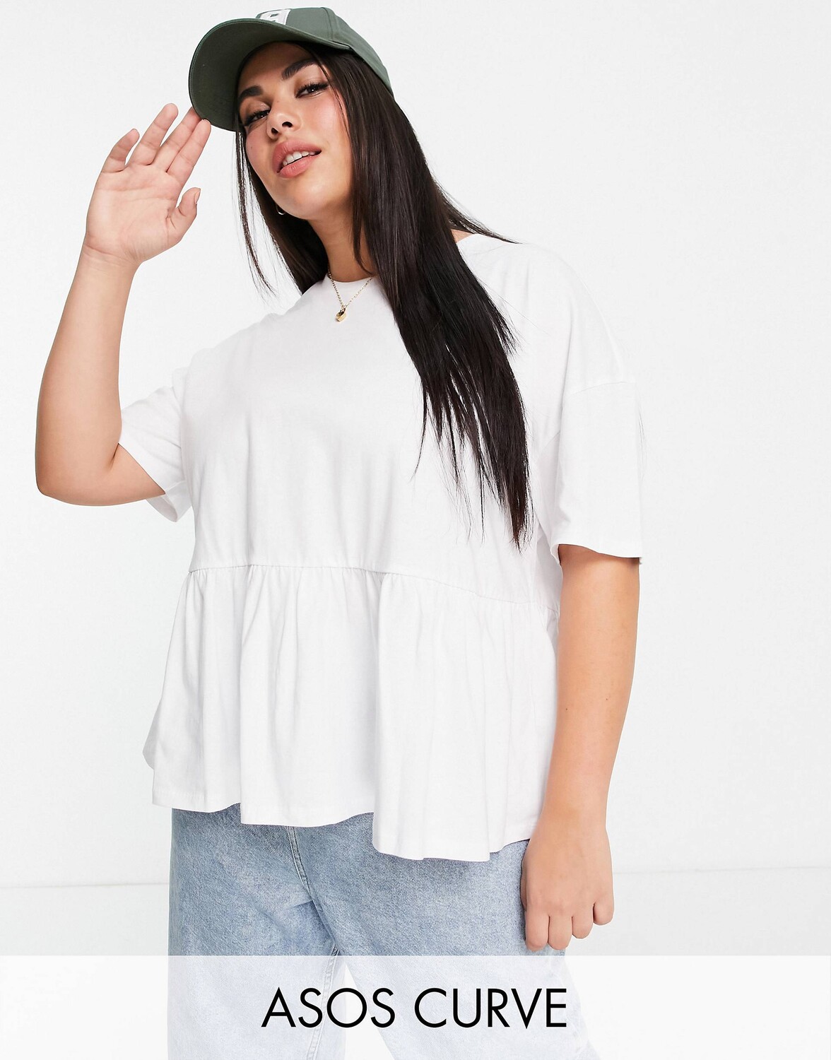 

Белый свободный повседневный топ ASOS DESIGN Curve
