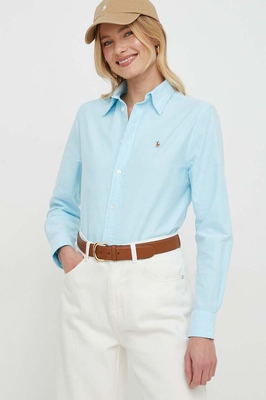 

Хлопчатобумажную рубашку Polo Ralph Lauren, синий