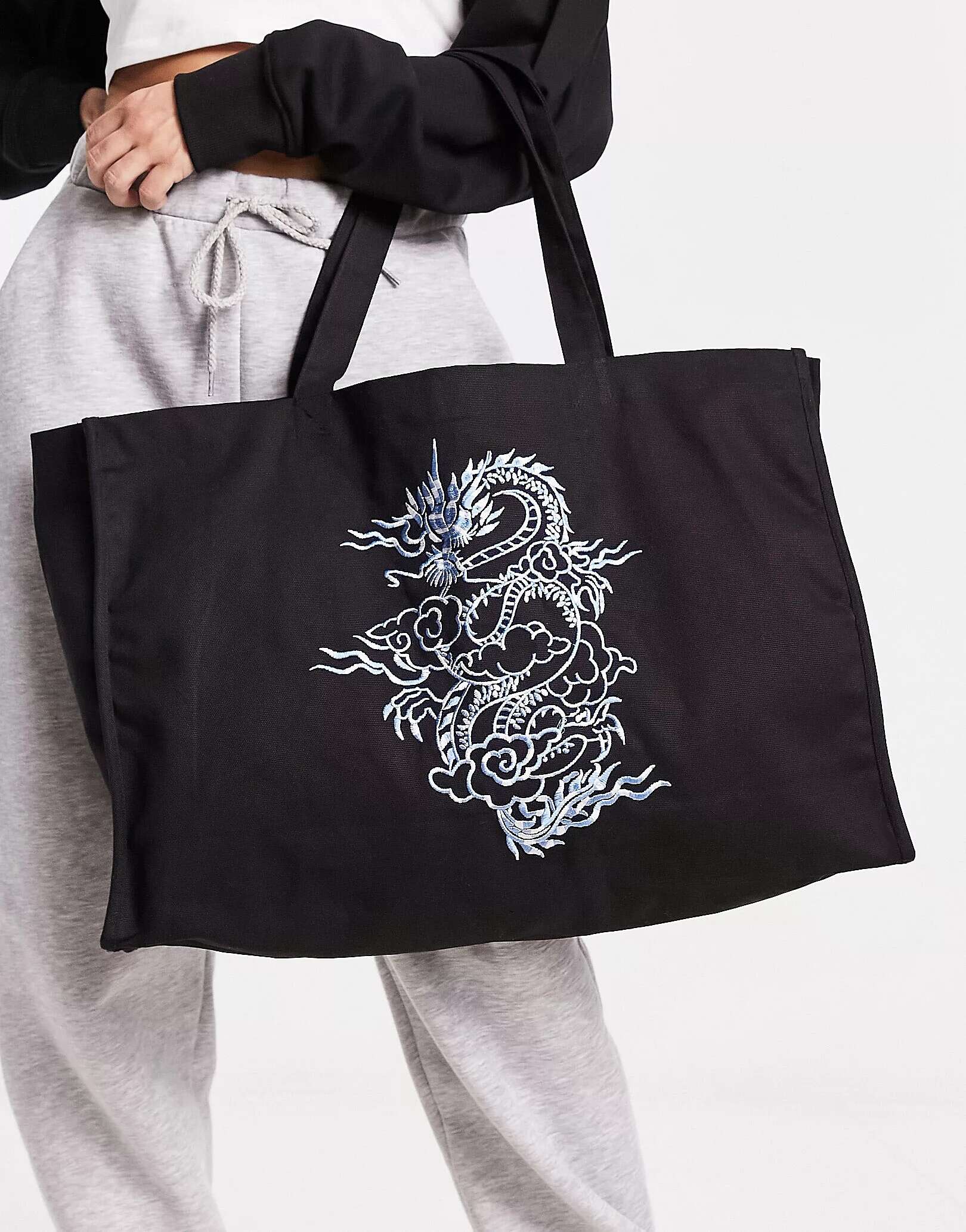 Черная большая сумка с вышивкой дракона Tammy Girl мать беспечного дракона тени для век tammy tanuka новый сэмплер