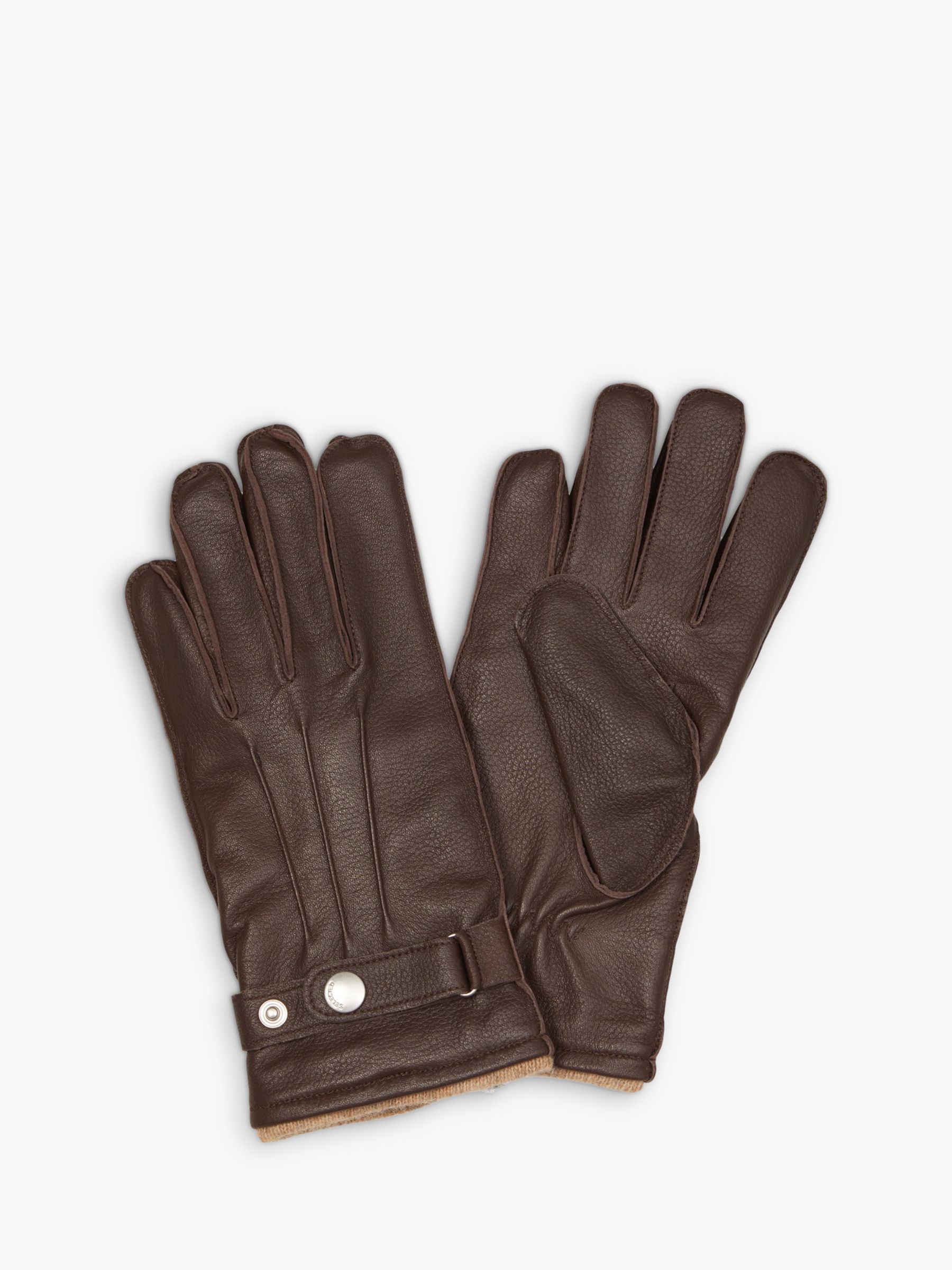 Кожаные перчатки SELECTED HOMME, коричневый