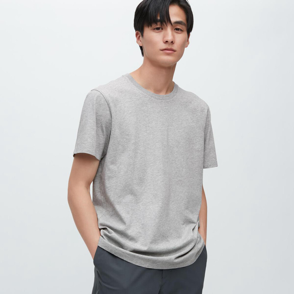 

Футболка Uniqlo Variety T Supima Cotton с круглым вырезом и коротким рукавом, серый