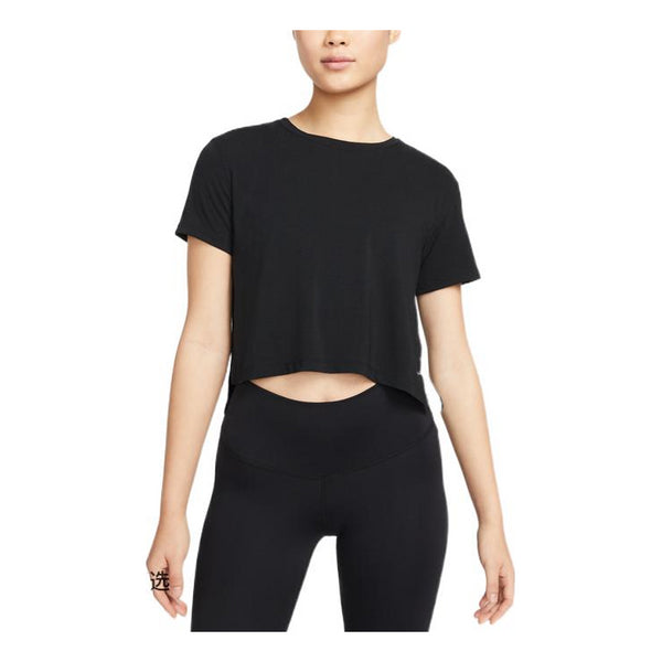 Футболка (WMNS) Nike Solid Color Round Neck Loose Short Sleeve T-shirt Black, черный футболка adidas solid color round neck short sleeve black t shirt черный
