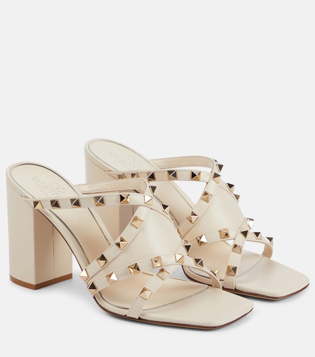 

Кожаные сабо rockstud 90 Valentino Garavani, белый