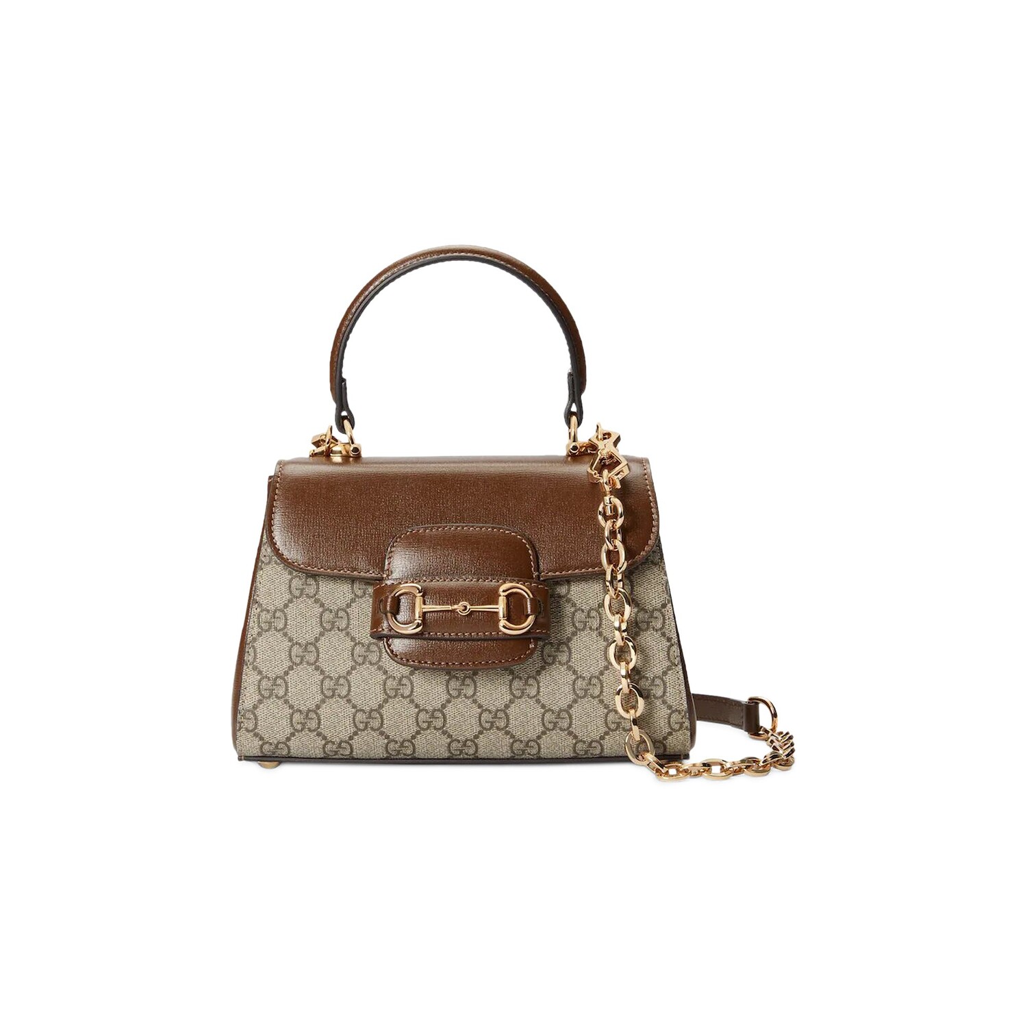 

Мини-сумка Gucci Horsebit 1955, Бежевый/Черное дерево/Коричневый сахар