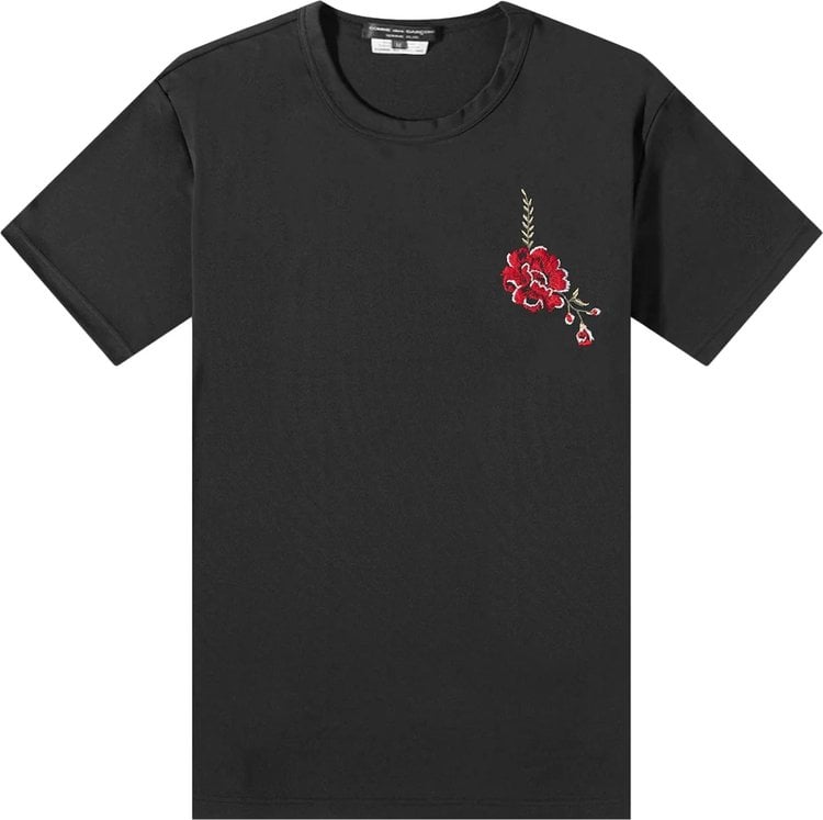 Футболка Comme des Garçons Homme Plus Jersey Embroidery Pattern D T-Shirt 'Black', черный - фото