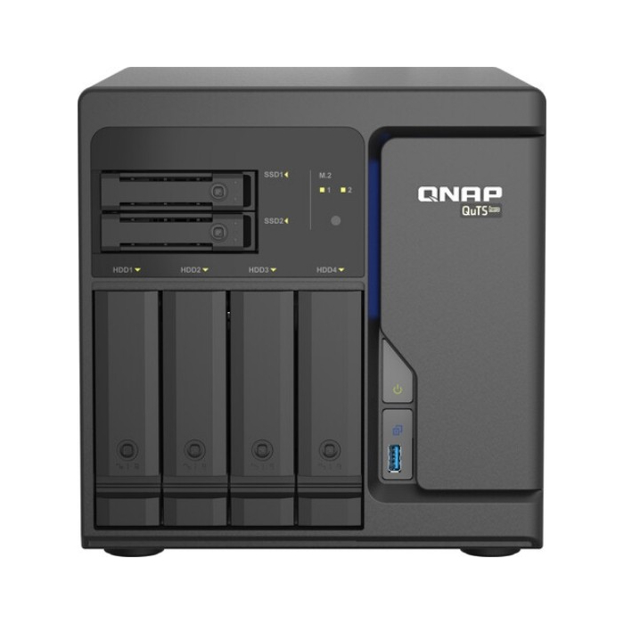 Сетевое хранилище QNAP TS-H686, 6 отсеков, 8 ГБ, без дисков, черный сетевое хранилище qnap tl d800c 8 отсеков без дисков черный
