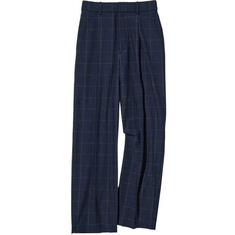 

Брюки Uniqlo Wide-Fit Pleated Pants (Windowpane), синий