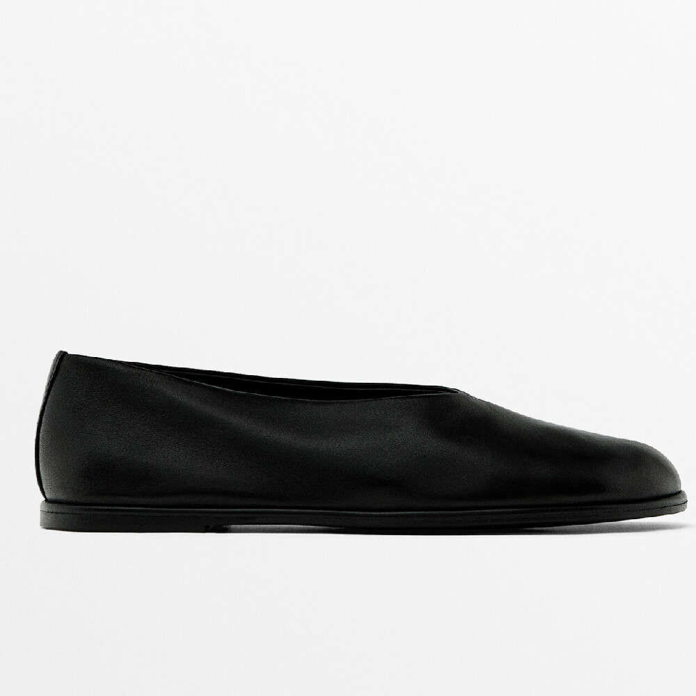 

Балетки Massimo Dutti Soft Leather Flats, черный