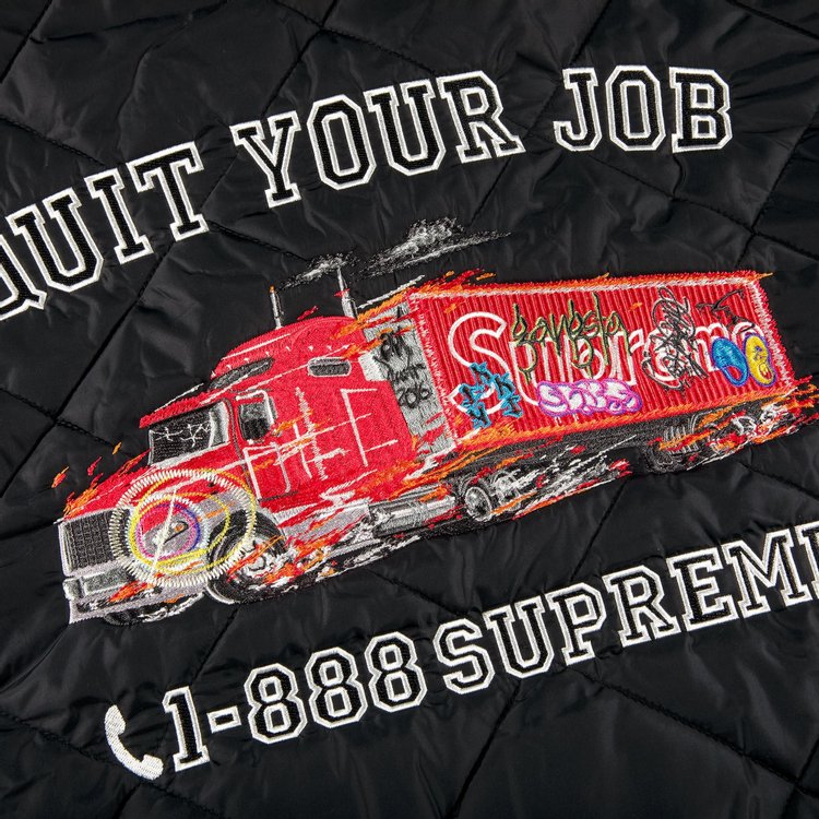 Куртка Supreme Quit Your Job Quilted Work Jacket 'Black
