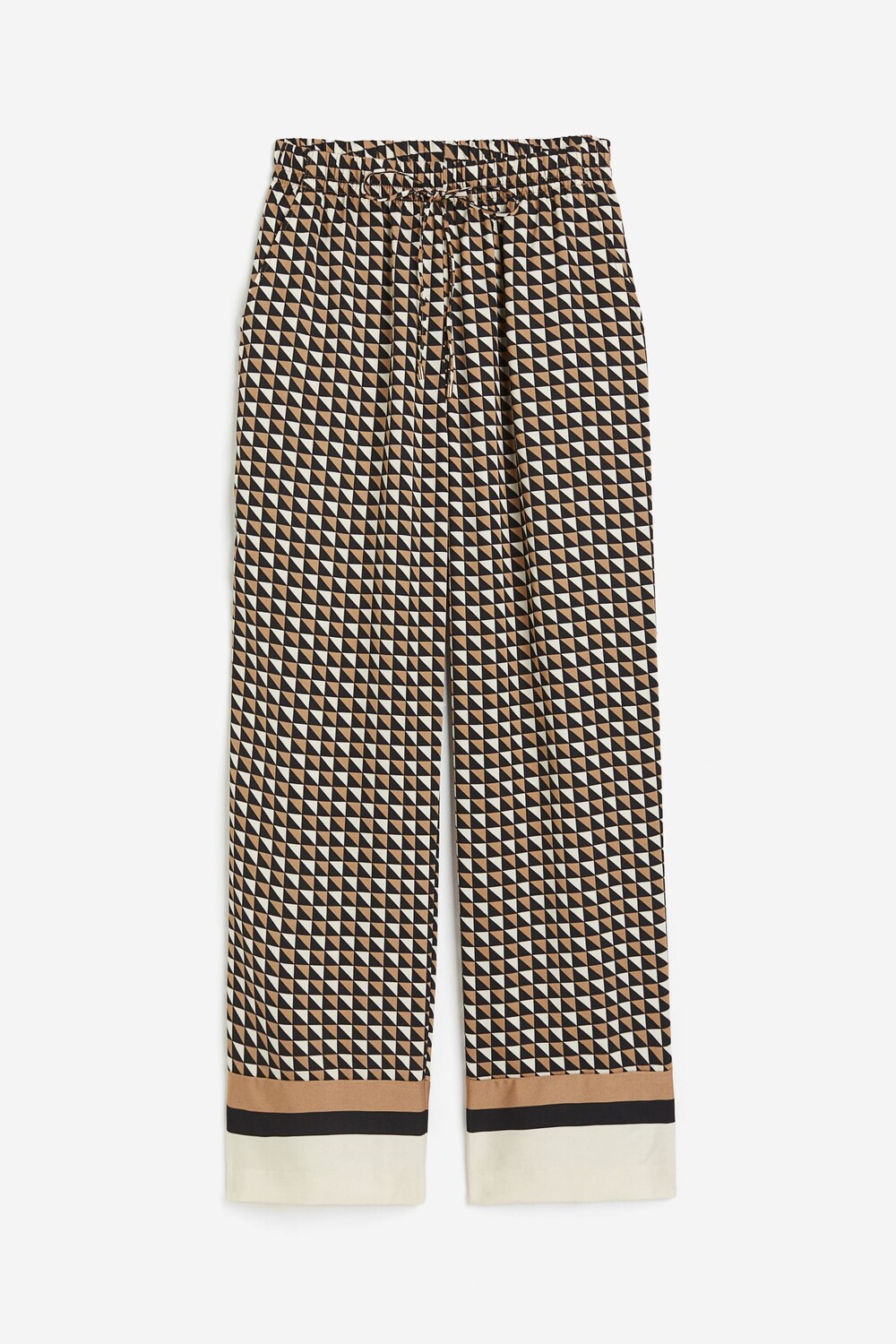

Брюки H&M Twill Drawstring, темно-бежевый