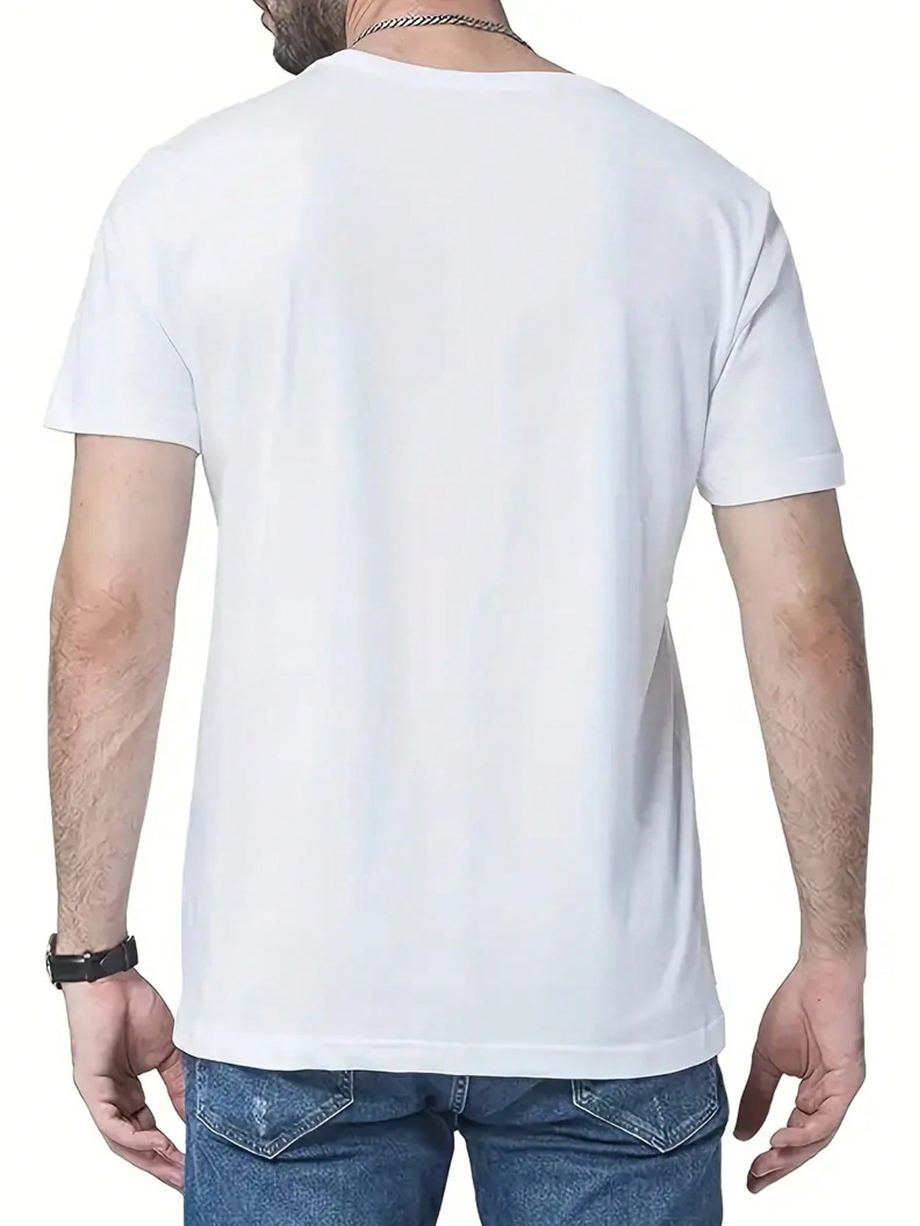 футболка мужская с круглым вырезом модная уличная спортивная рубашка с 3d принтом топ унисекс для пар удобная с коротким рукавом лето Мужская футболка с коротким рукавом, круглым вырезом и принтом со слоганом, белый