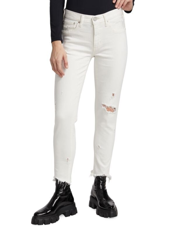 

Джинсы Скинни до Щиколотки Moussy Vintage Glendele со средней посадкой, белый