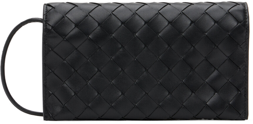 

Черный кошелек на ремешке Bottega Veneta