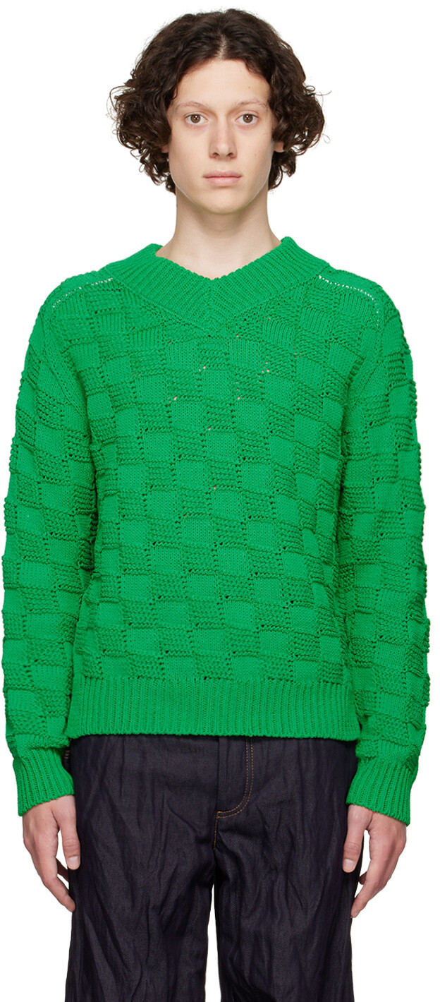 

Зеленый нейлоновый свитер Bottega Veneta
