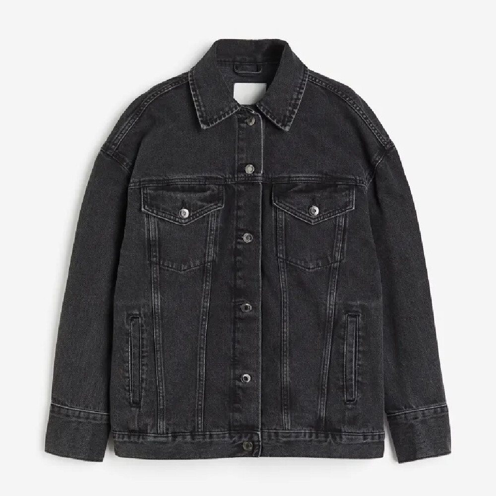 

Куртка H&M Loose Denim, темно-серый