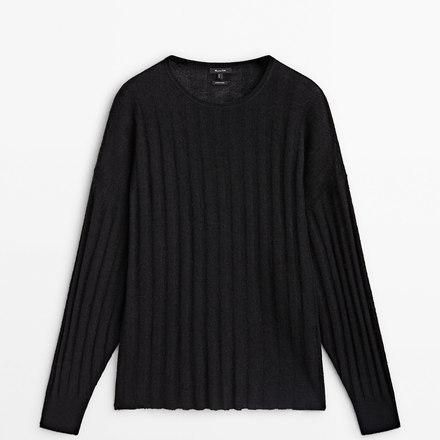 

Джемпер Massimo Dutti Wide Ribbed Knit Cape, черный