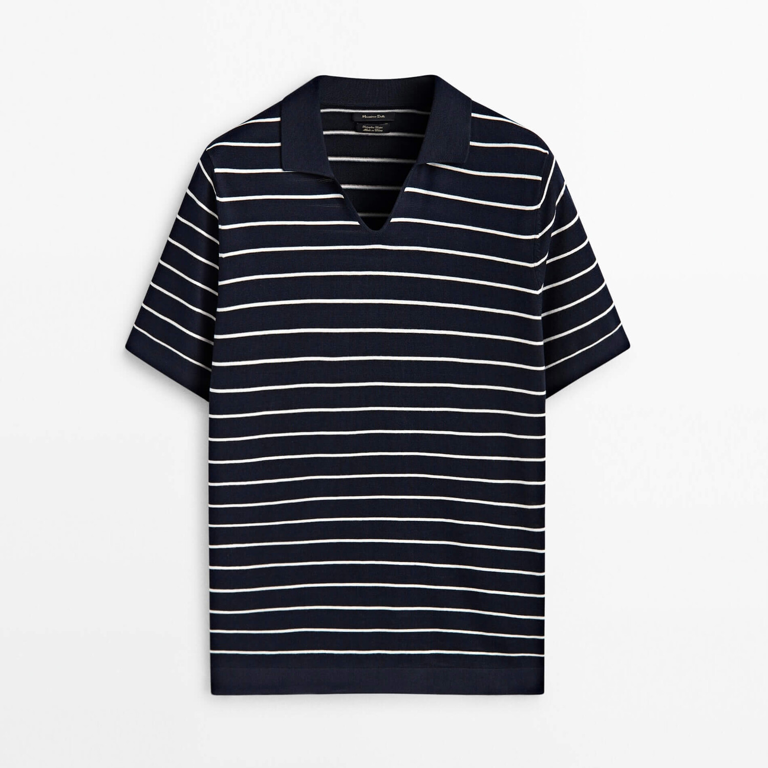

Свитер поло Massimo Dutti Striped, темно-синий