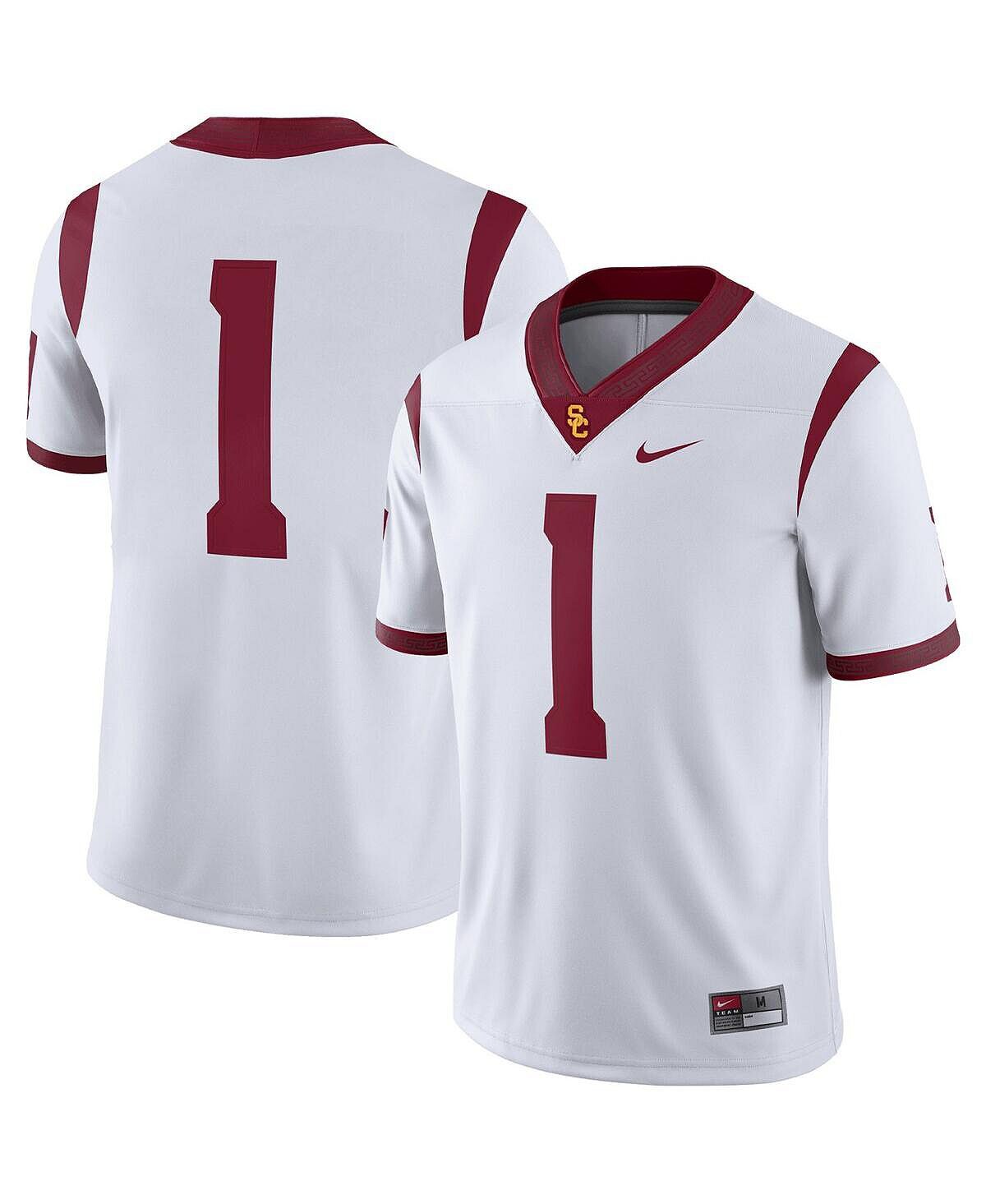 

Мужская белая футболка usc trojans #1 для выездных игр Nike, белый