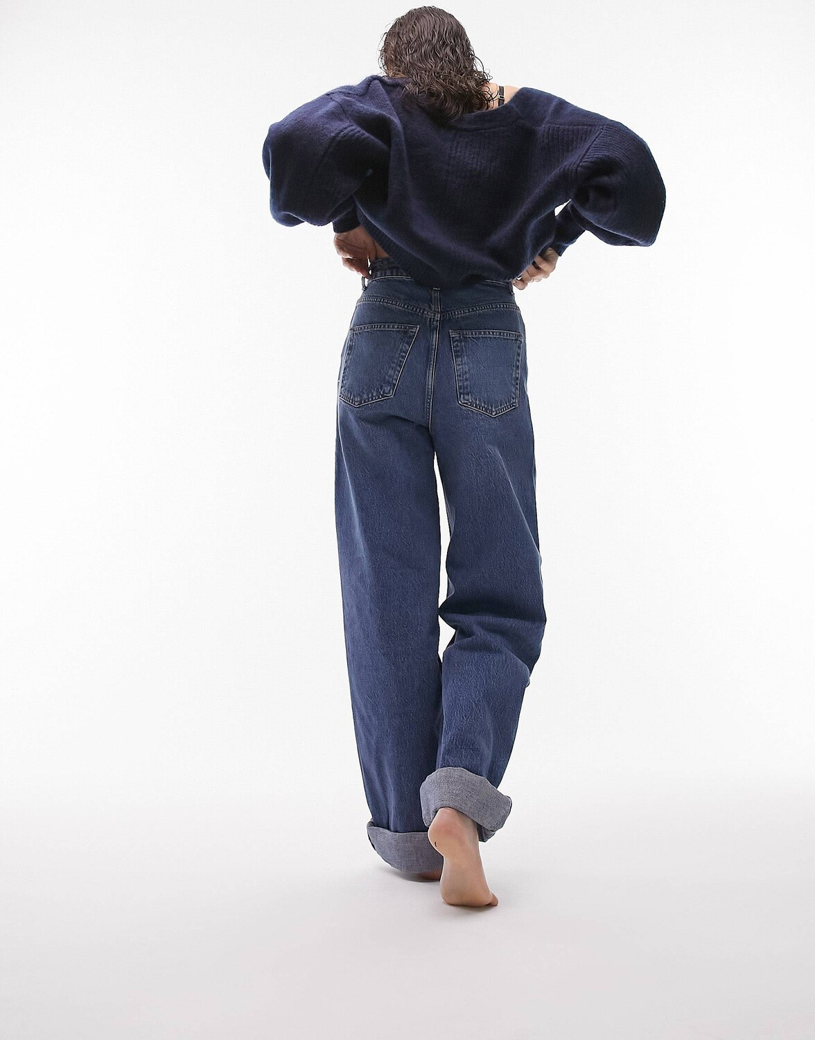 

Синие джинсы оверсайз Mom Topshop