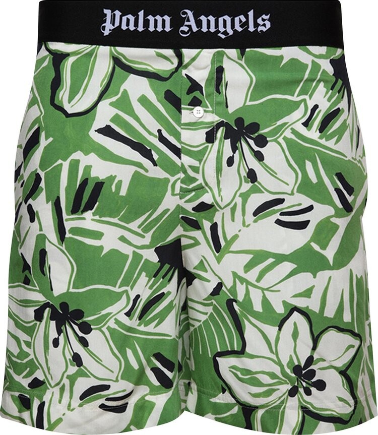 

Шорты Palm Angels Macro Hibiscus Easy Shorts 'Green/White', зеленый