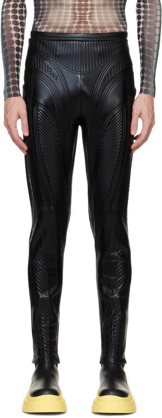 

Черные брюки с тиснением Mugler, Черный