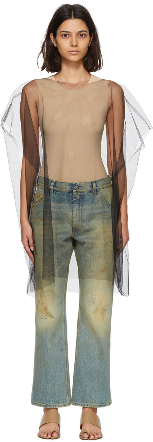 

Черное мини-платье из фатина Maison Margiela