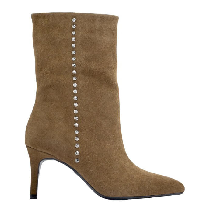 

Ботильоны Zara Split Suede Heeled, хаки