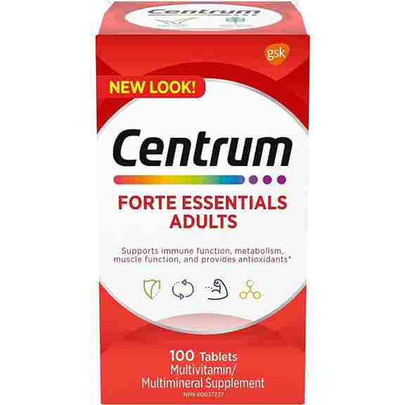 Мультивитамины Centrum Forte Essentials Adults, 100 таблеток centrum мультивитамины для взрослых 200 таблеток