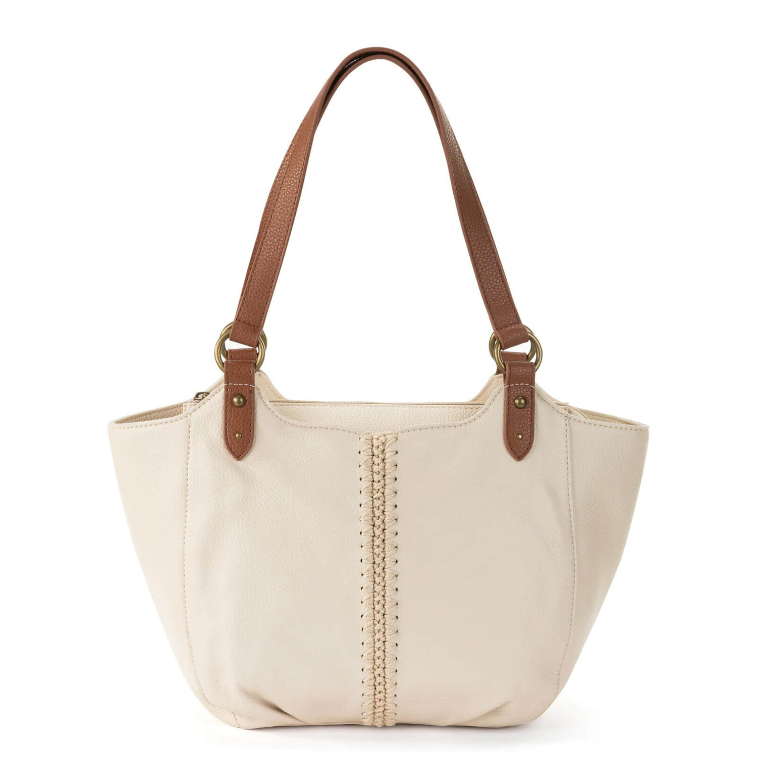 

Кожаная сумка The Sak Bolinas Satchel, кремовый/коричневый