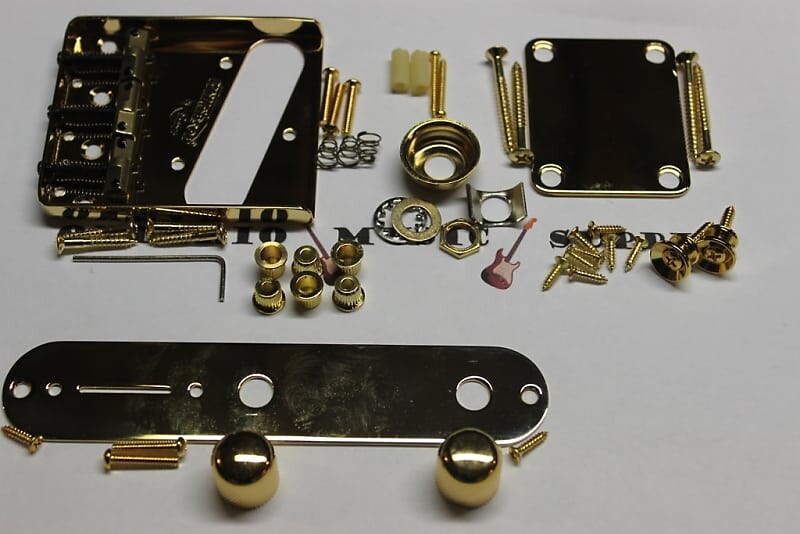 

GOLD Fender Telecaster Body HARDWARE SET с бриджем Wilkinson и компенсированными седлами