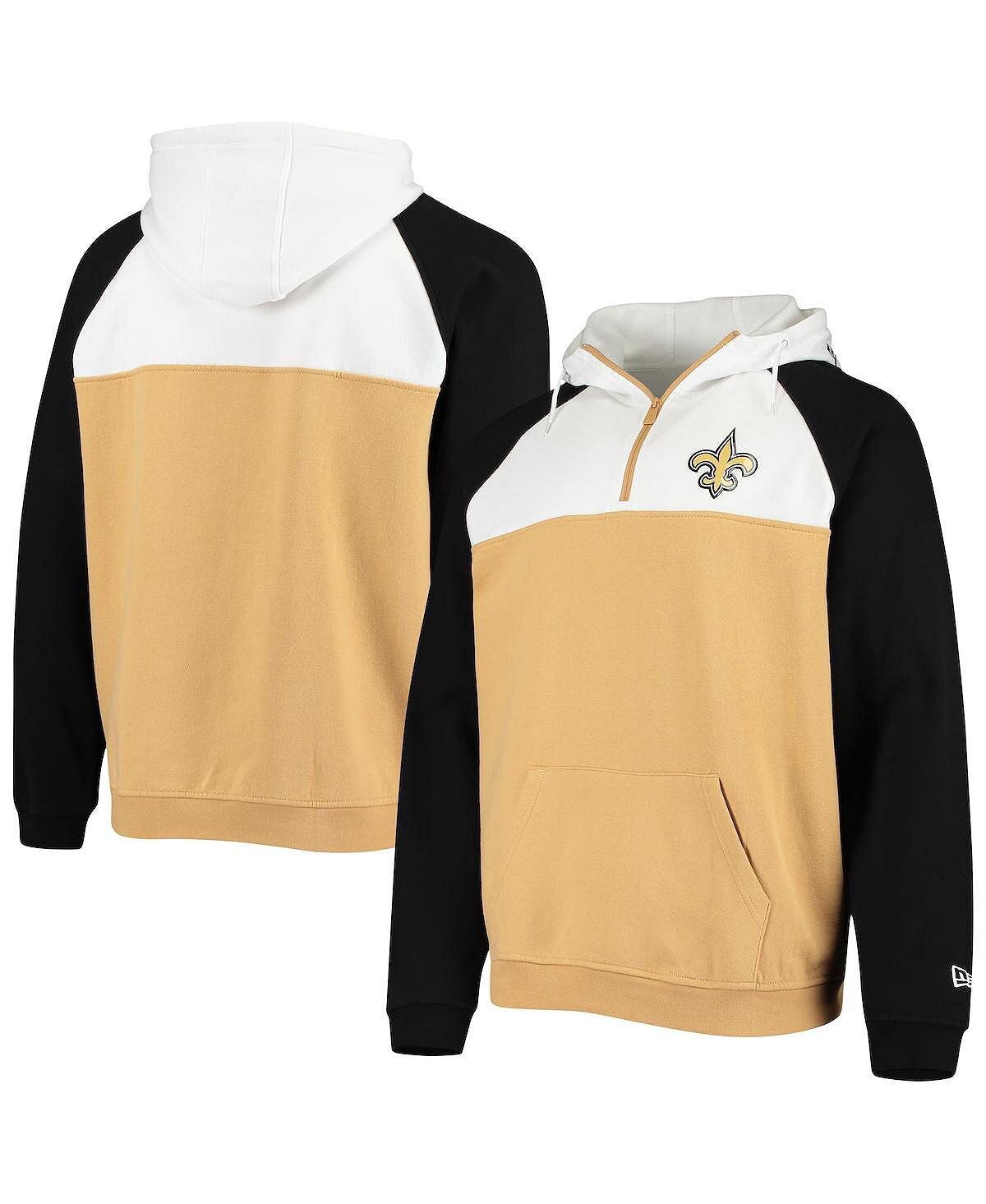 

Мужская золотисто-белая куртка с капюшоном new orleans saints gametime с молнией на четверть New Era, мульти