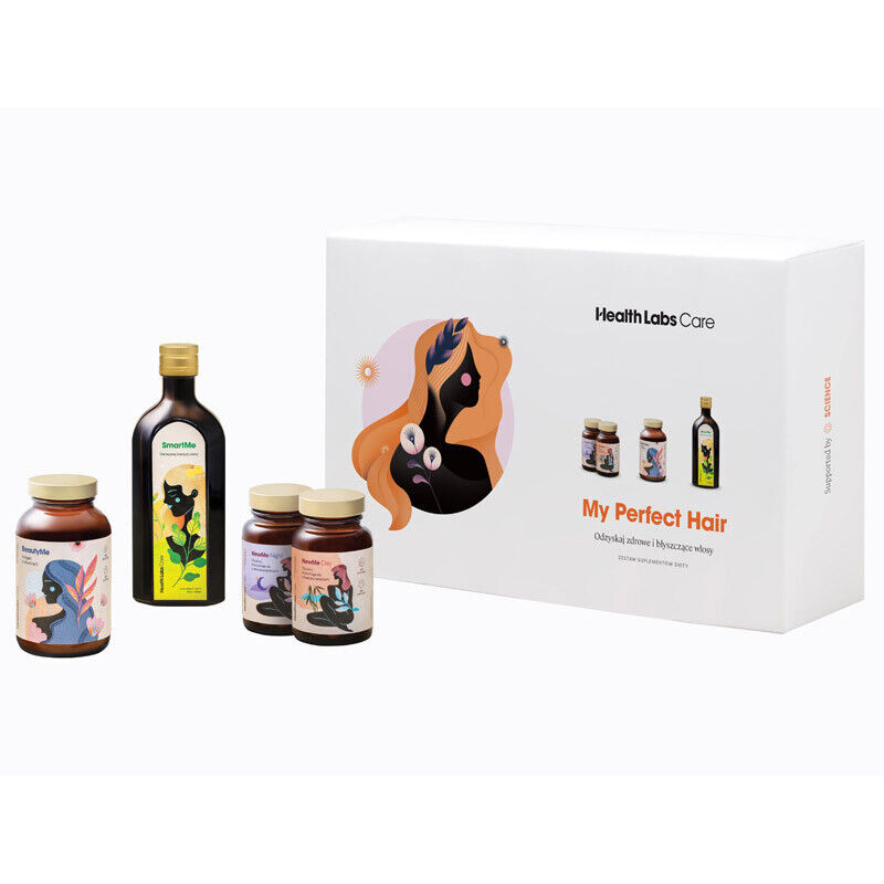 

Health Labs Care My Perfect Hair набор БАД: NewMe, 60 капсул/1 упаковка + BeautyMe, 120 г + SmartMe, 250 мл