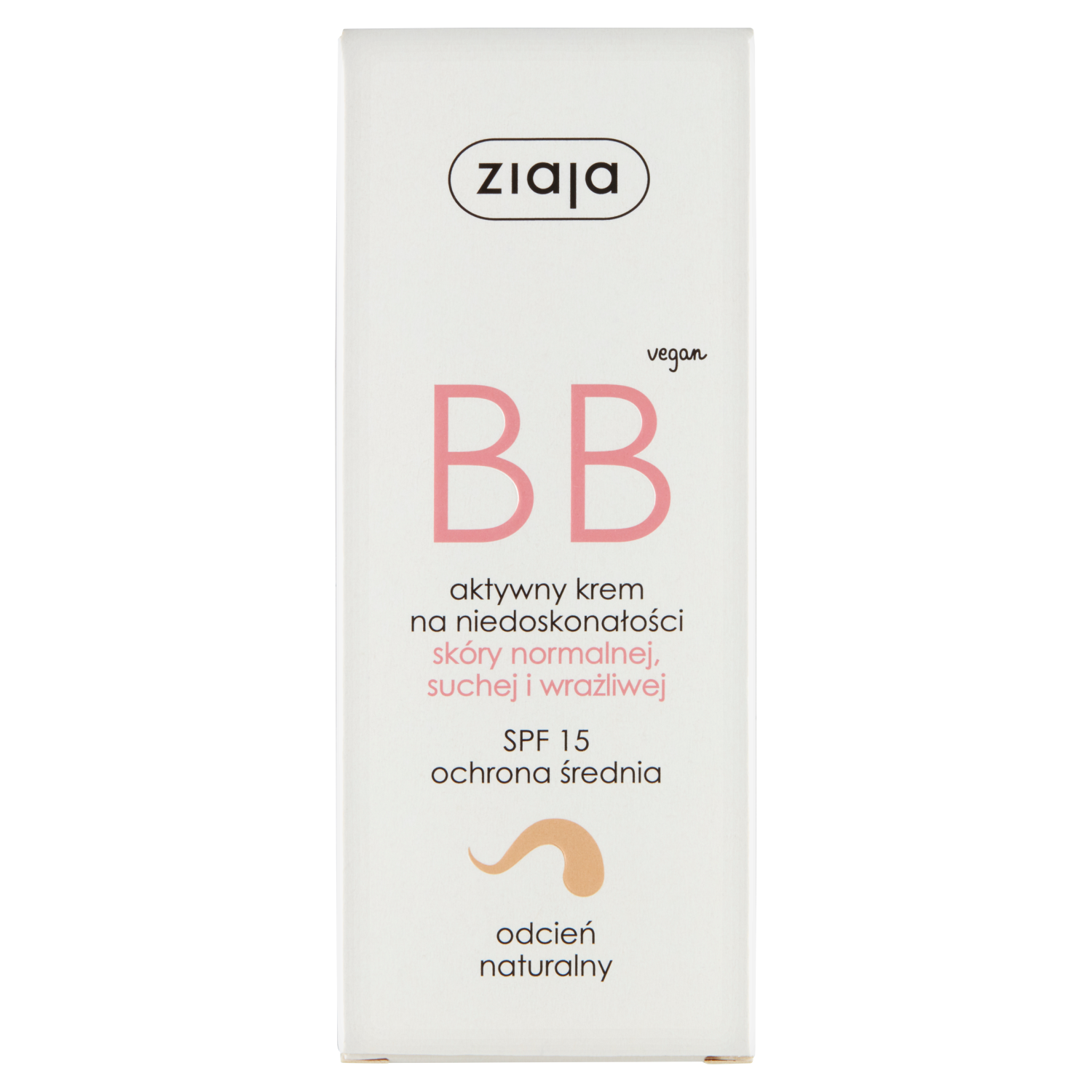 Ziaja BB активный крем для лица против несовершенств для нормальной и сухой кожи SPF15 натуральный, 50 мл