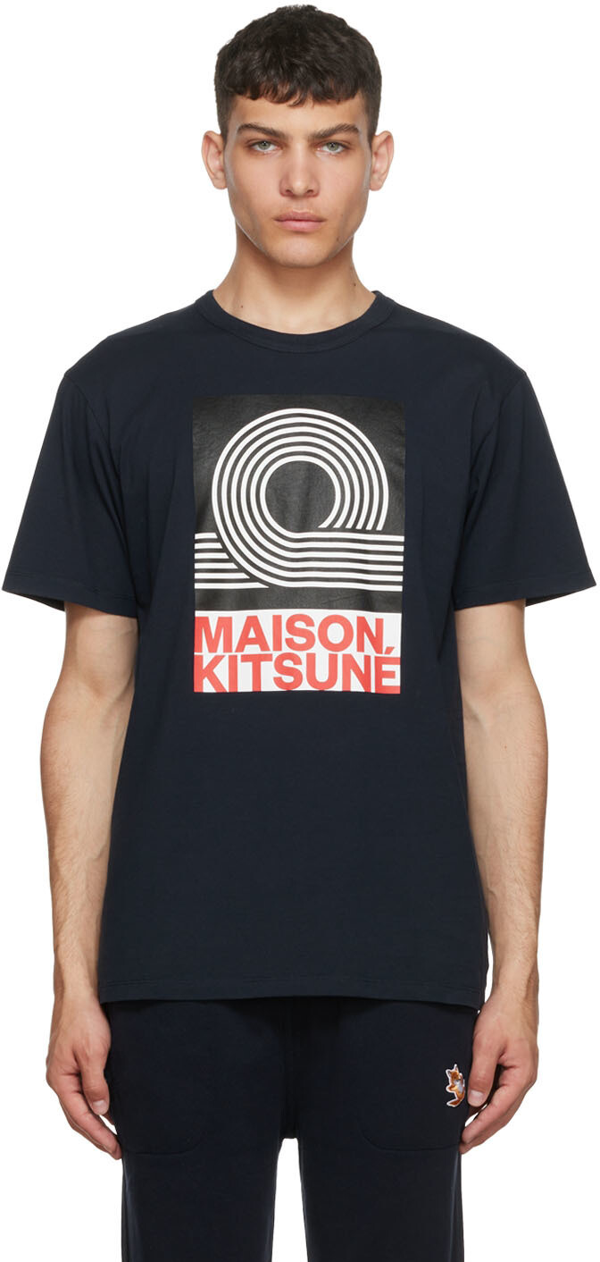 

Темно-синяя футболка Anthony Burrill Edition Maison Kitsuné