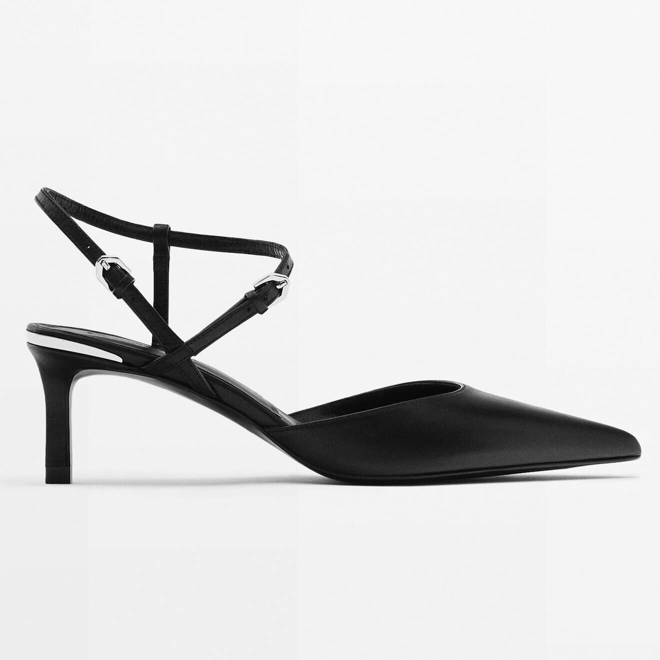 

Мюли Massimo Dutti Leather High-heel, черный