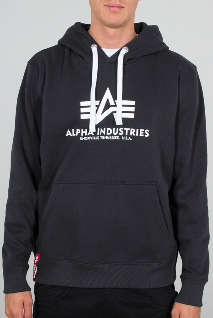 

Толстовка Alpha Industries Basic мужская, темно-серо-белая