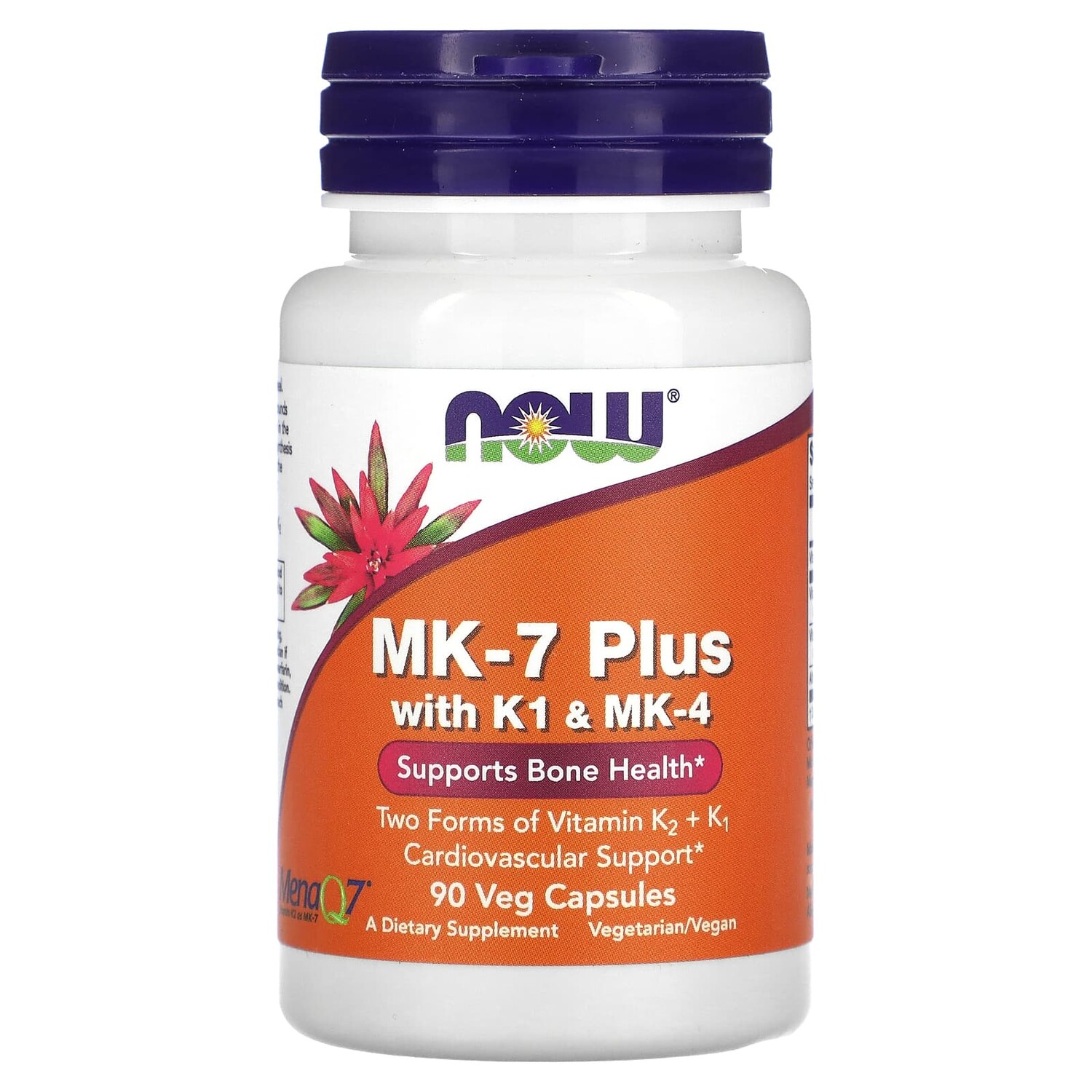 

MK-7 Plus с K1 и MK-4, 90 растительных капсул, NOW Foods