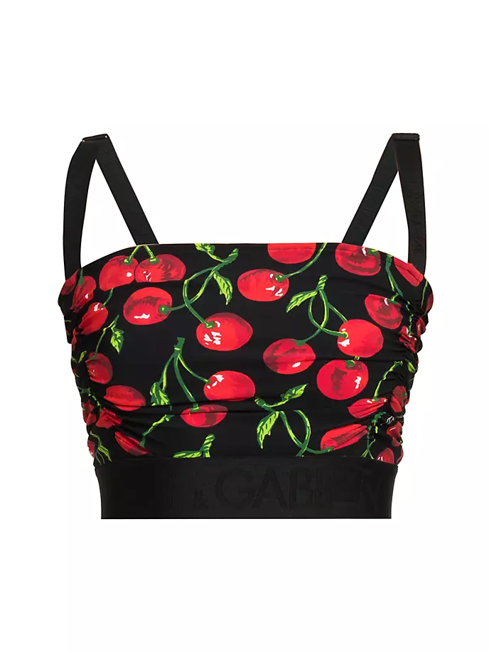 

Укороченная майка с принтом вишни Dolce&Gabbana, цвет ciliegie fdo nero
