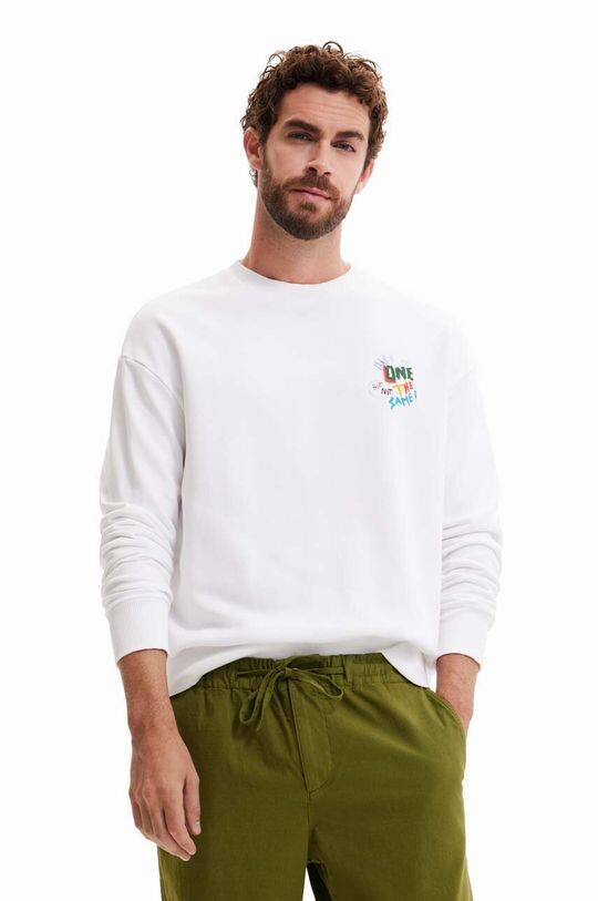 

Хлопковый свитер Desigual, белый