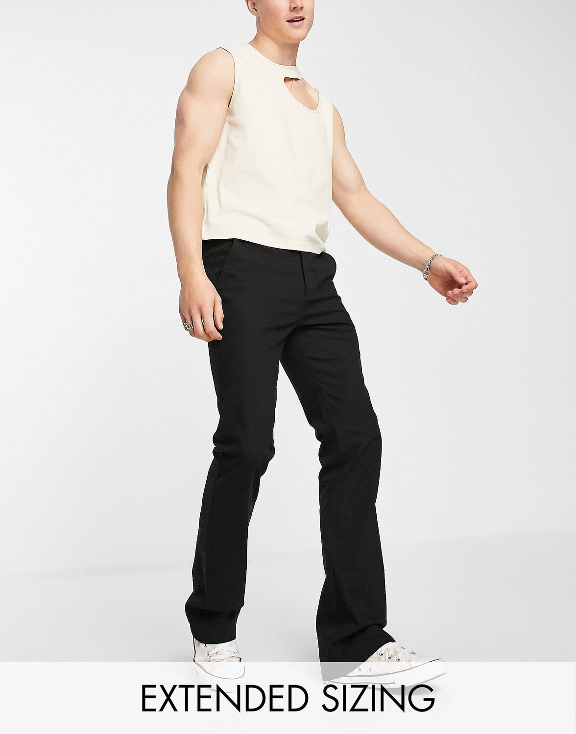 

Черные расклешенные брюки ASOS DESIGN, Черный