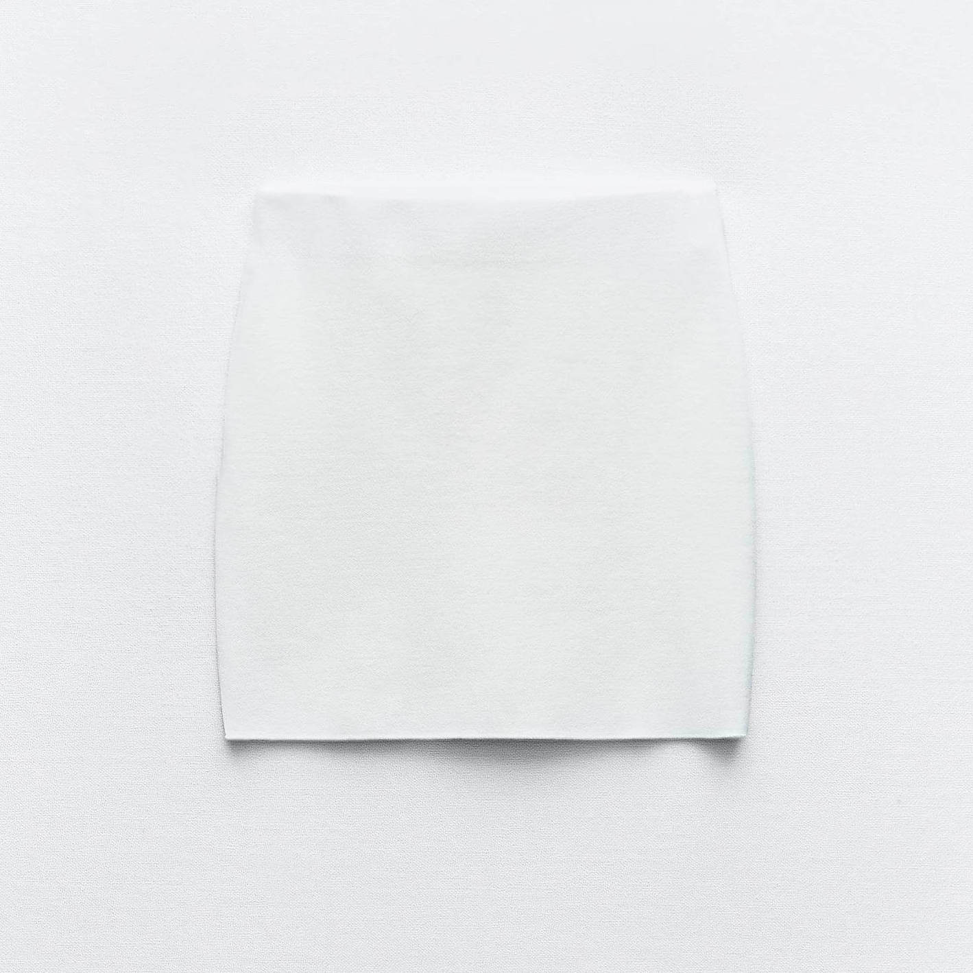 Юбка Zara Stretch Knit Short, белый юбка zara knit mini черный