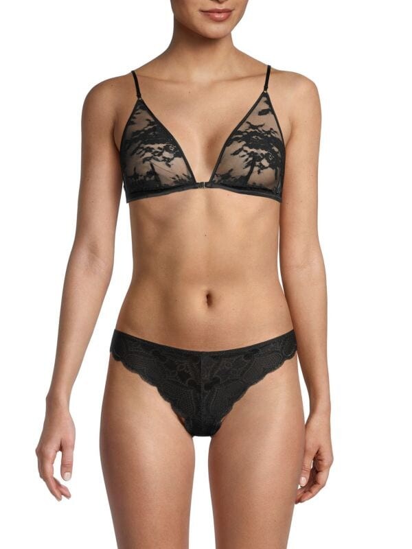 

Кружевной бюстгальтер без косточек с цветочным принтом Stella McCartney Black