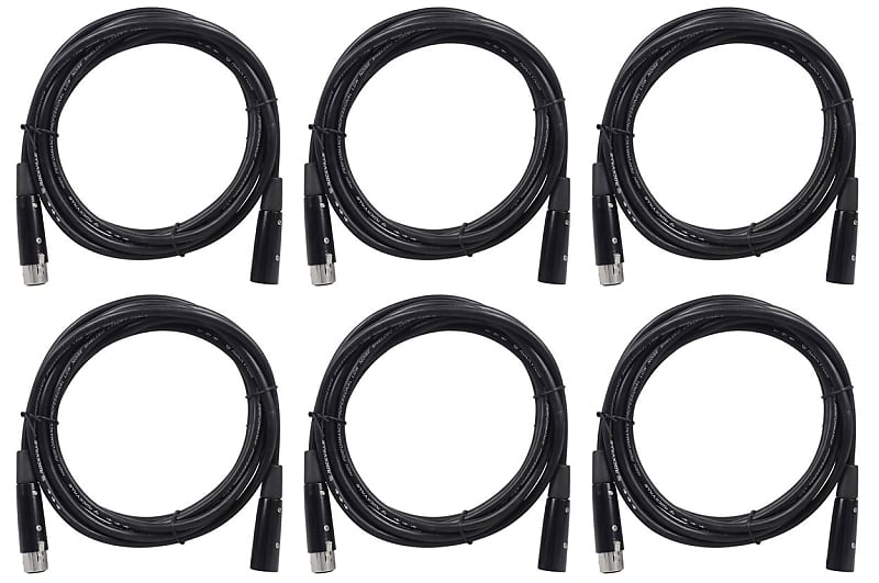 цена 6 Rockville RDX5M10 10-футовые 5-контактные кабели освещения DMX «папа-мама» 100% медь (6) RDX5M10