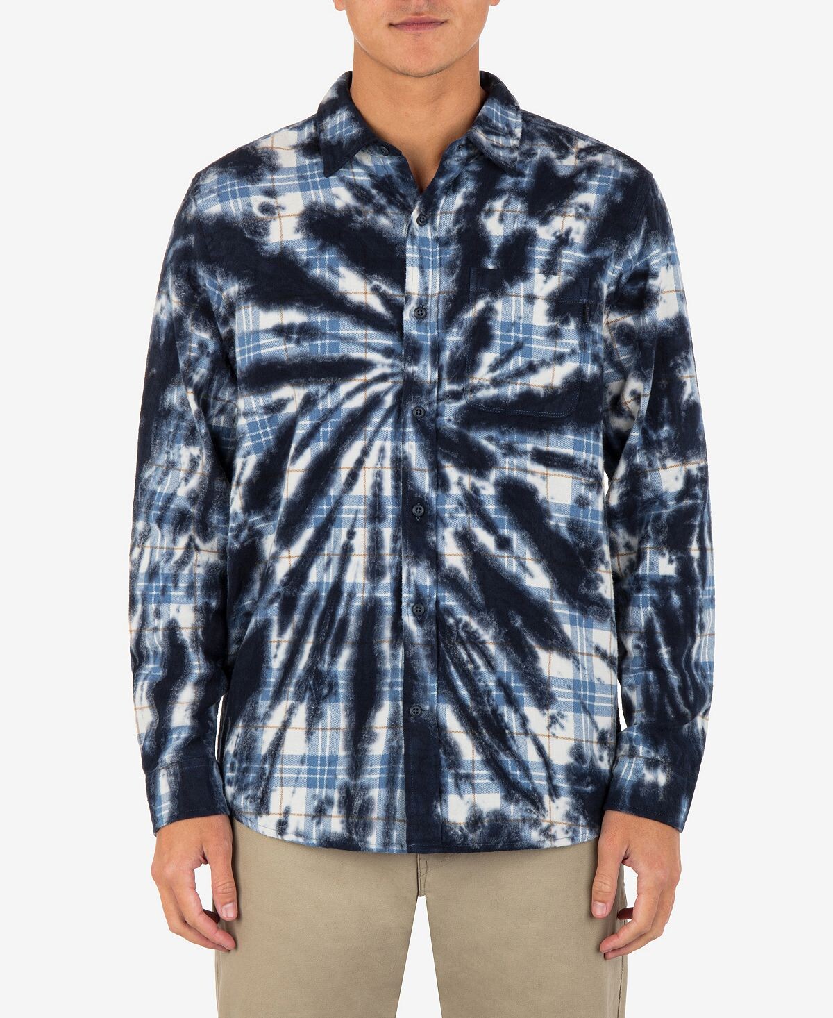 

Мужская фланелевая рубашка с длинным рукавом portland tie dye Hurley, мульти